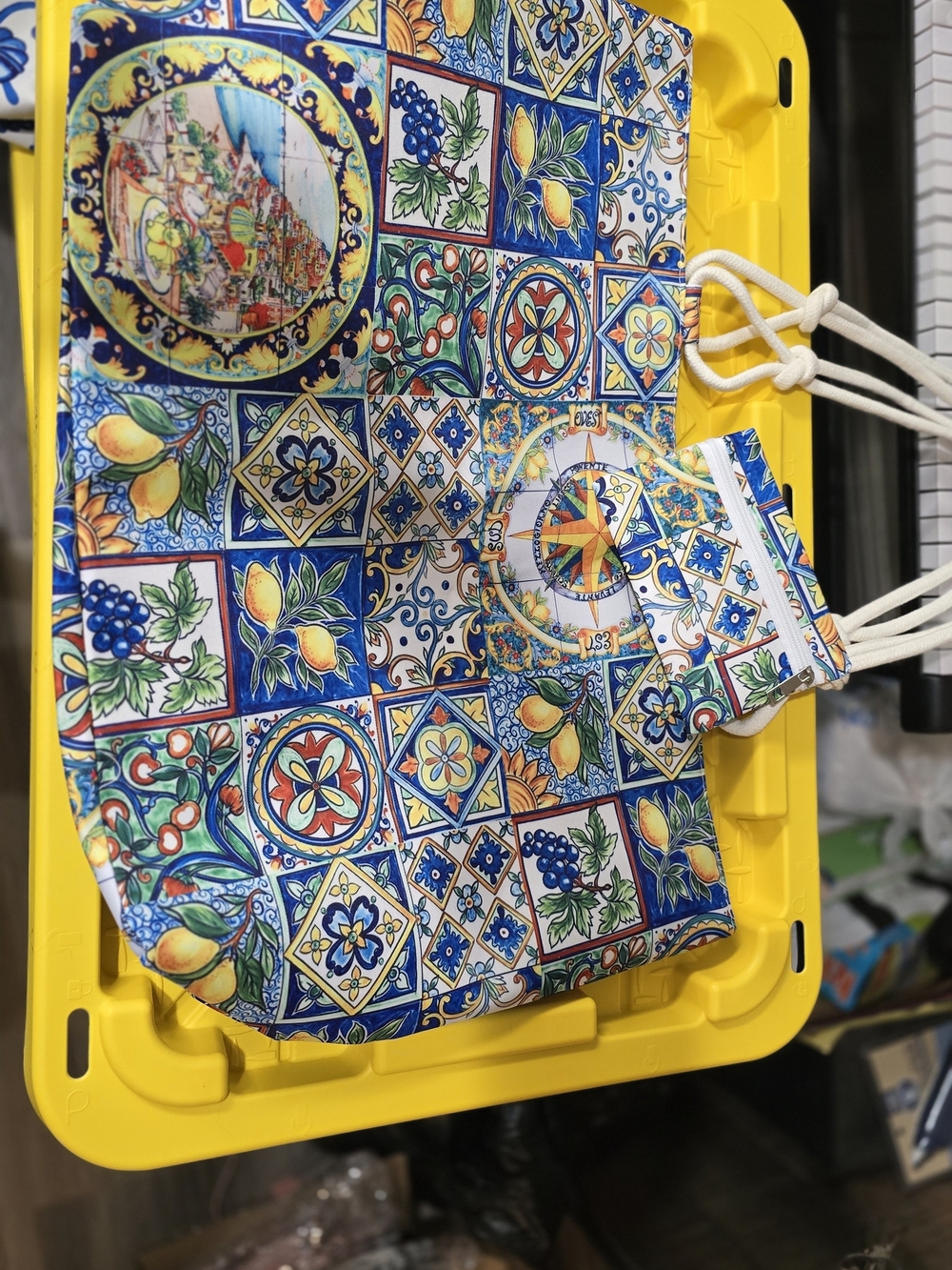 Blue Mosaic Almalfi Coast Italian Tote